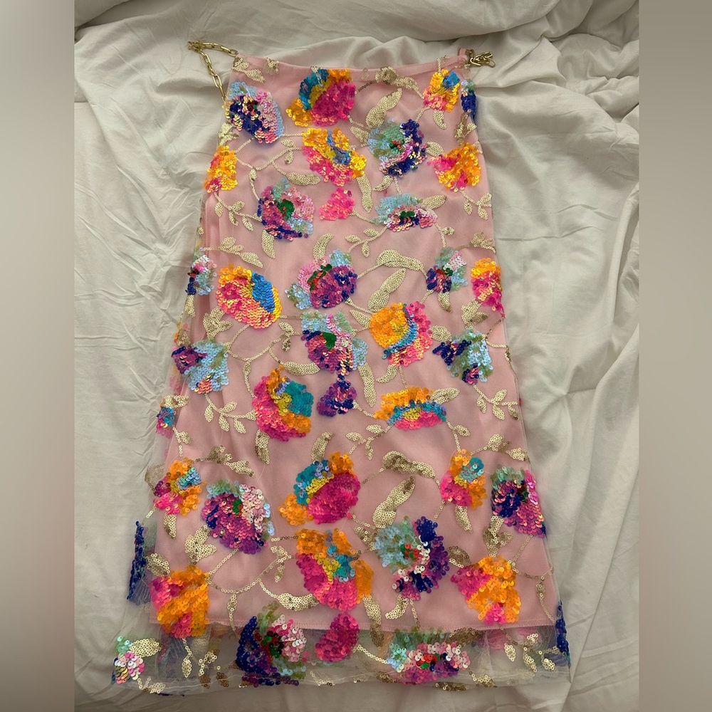 Floral Sequin Embellished Dress